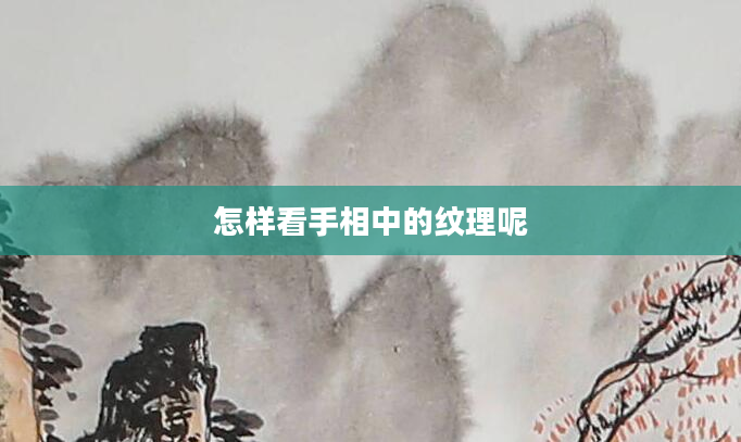 怎样看手相中的纹理呢