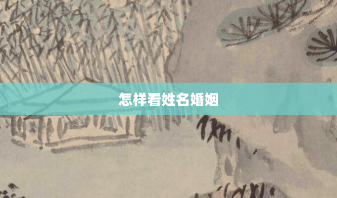 怎样看姓名婚姻