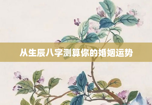 从生辰八字测算你的婚姻运势
