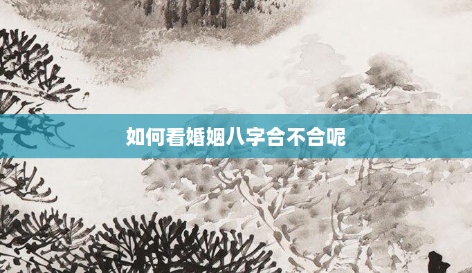 如何看婚姻八字合不合呢
