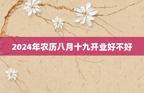 2024年农历八月十九开业好不好