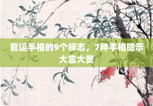 官运手相的9个标志，7种手相暗示大富大贵