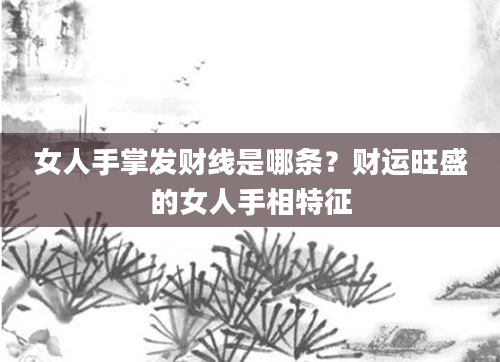 女人手掌发财线是哪条？财运旺盛的女人手相特征