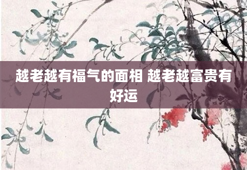 越老越有福气的面相 越老越富贵有好运