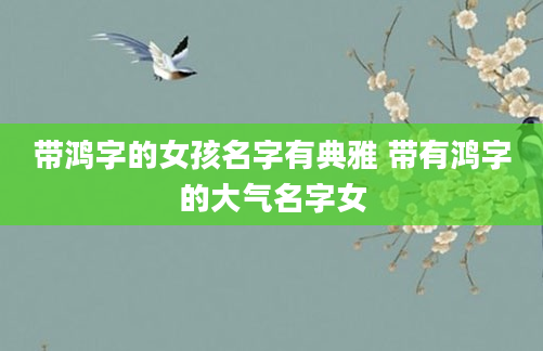 带鸿字的女孩名字有典雅 带有鸿字的大气名字女