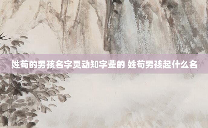 姓苟的男孩名字灵动知字辈的 姓苟男孩起什么名