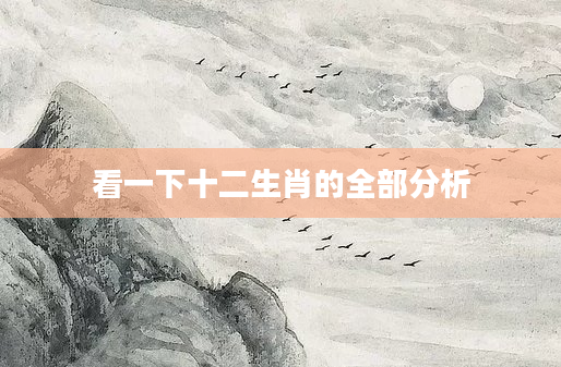 看一下十二生肖的全部分析