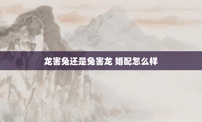 龙害兔还是兔害龙 婚配怎么样