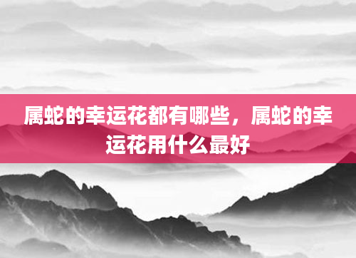 属蛇的幸运花都有哪些，属蛇的幸运花用什么最好