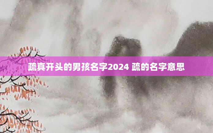疏真开头的男孩名字2024 疏的名字意思