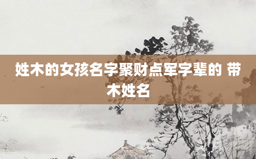 姓木的女孩名字聚财点军字辈的 带木姓名