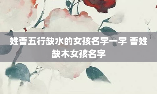姓曹五行缺水的女孩名字一字 曹姓缺木女孩名字