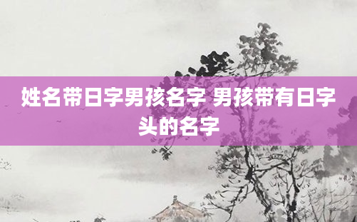 姓名带日字男孩名字 男孩带有日字头的名字