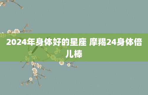2024年身体好的星座 摩羯24身体倍儿棒