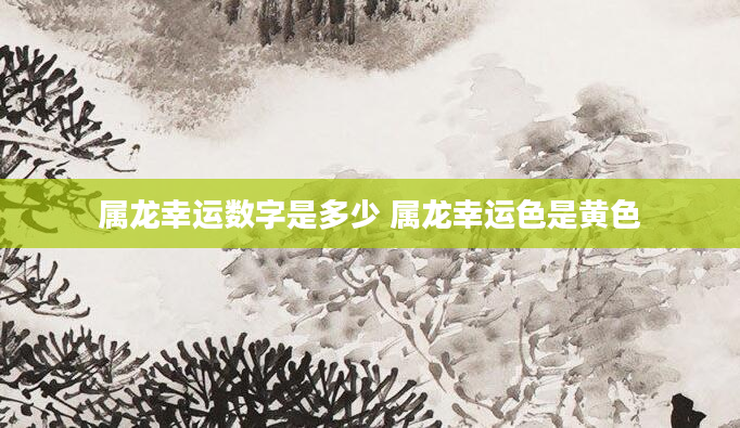属龙幸运数字是多少 属龙幸运色是黄色