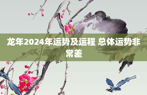 龙年2024年运势及运程 总体运势非常差