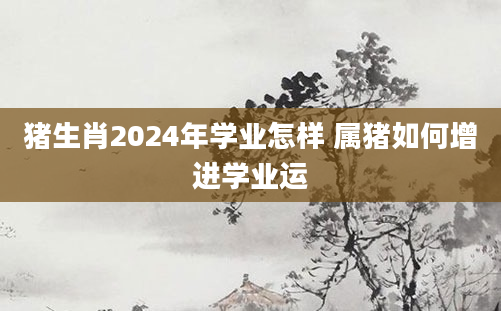 猪生肖2024年学业怎样 属猪如何增进学业运