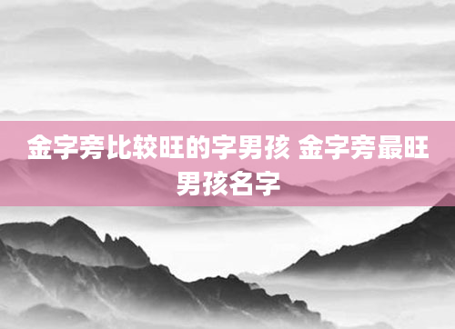 金字旁比较旺的字男孩 金字旁最旺男孩名字