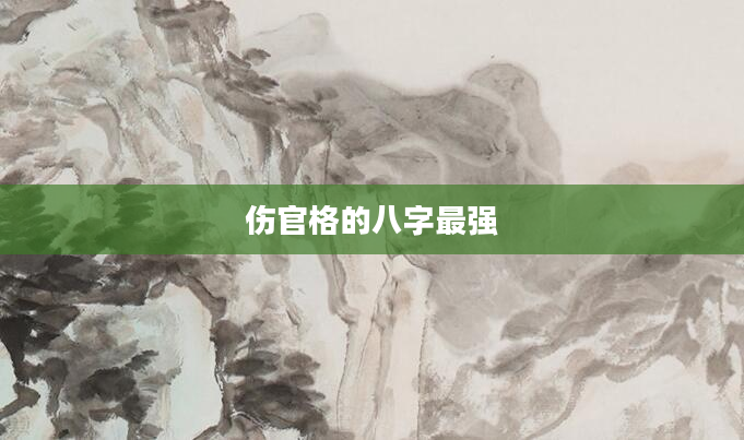 伤官格的八字最强
