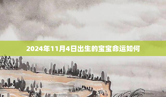 2024年11月4日出生的宝宝命运如何