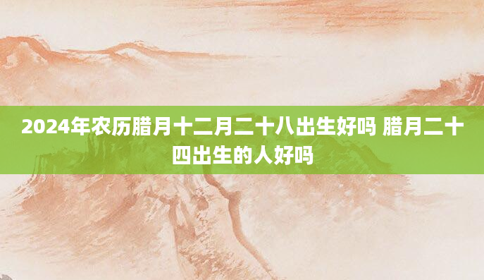 2024年农历腊月十二月二十八出生好吗 腊月二十四出生的人好吗