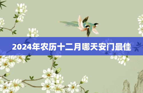 2024年农历十二月哪天安门最佳