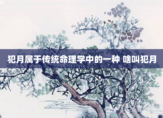 犯月属于传统命理学中的一种 啥叫犯月