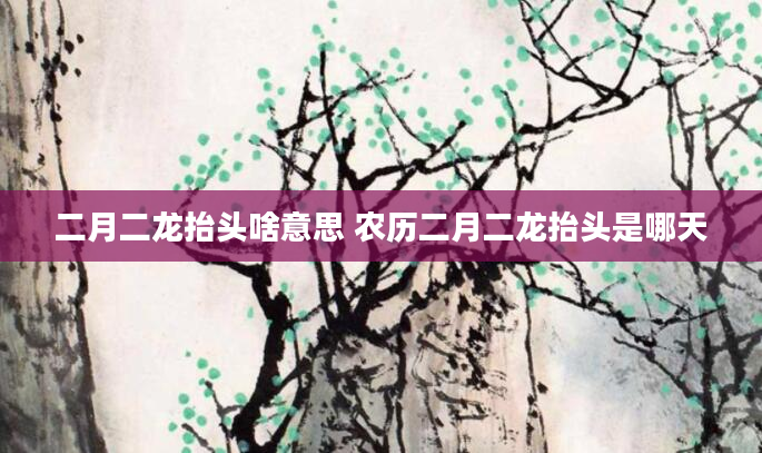 二月二龙抬头啥意思 农历二月二龙抬头是哪天