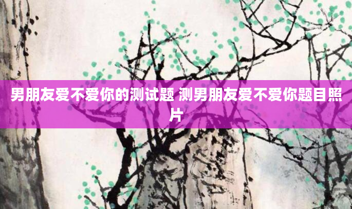 男朋友爱不爱你的测试题 测男朋友爱不爱你题目照片