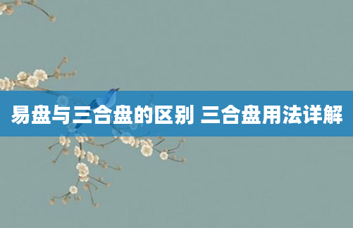 易盘与三合盘的区别 三合盘用法详解