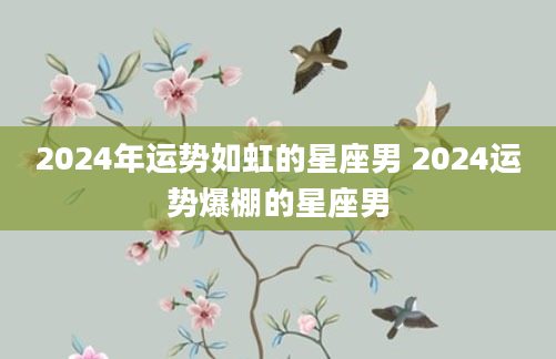 2024年运势如虹的星座男 2024运势爆棚的星座男