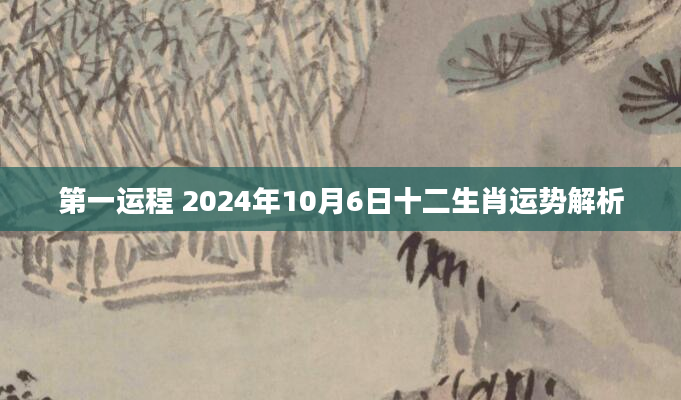 第一运程 2024年10月6日十二生肖运势解析