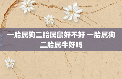 一胎属狗二胎属鼠好不好 一胎属狗二胎属牛好吗