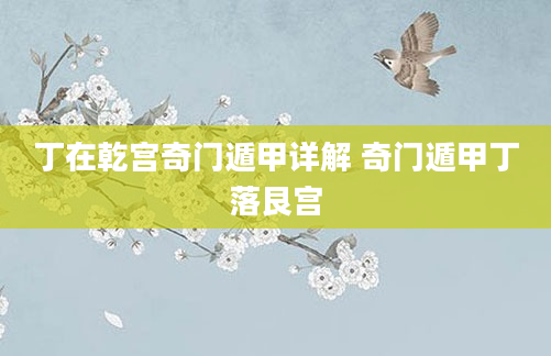 丁在乾宫奇门遁甲详解 奇门遁甲丁落艮宫