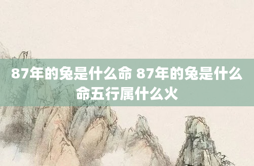 87年的兔是什么命 87年的兔是什么命五行属什么火