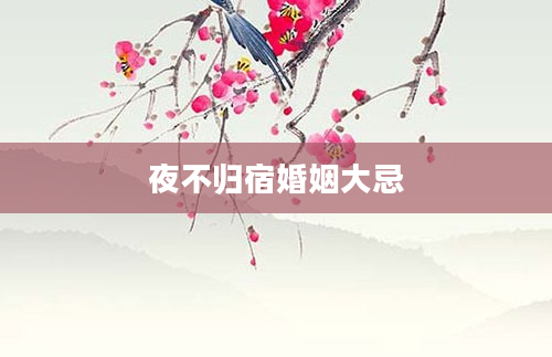 夜不归宿婚姻大忌