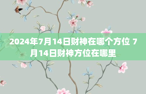 2024年7月14日财神在哪个方位 7月14日财神方位在哪里