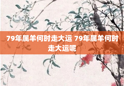 79年属羊何时走大运 79年属羊何时走大运呢