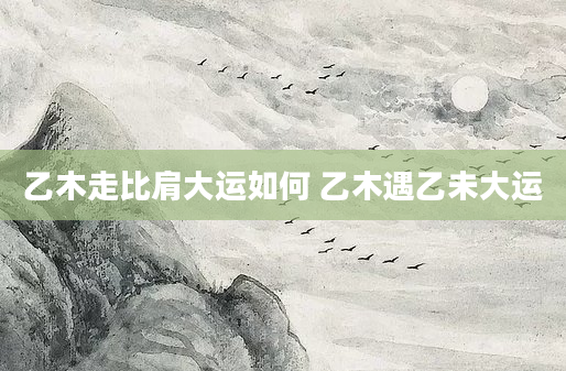 乙木走比肩大运如何 乙木遇乙未大运