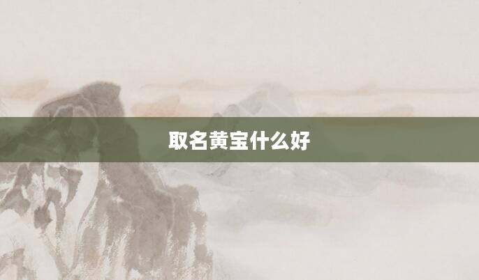 取名黄宝什么好