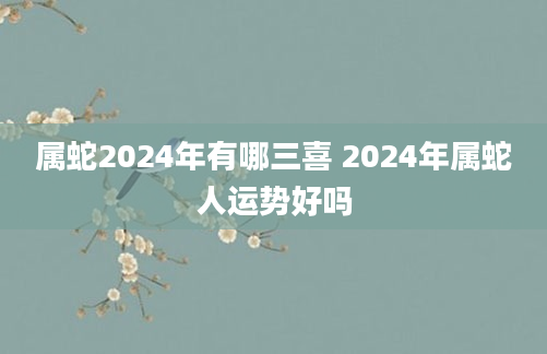 属蛇2024年有哪三喜 2024年属蛇人运势好吗