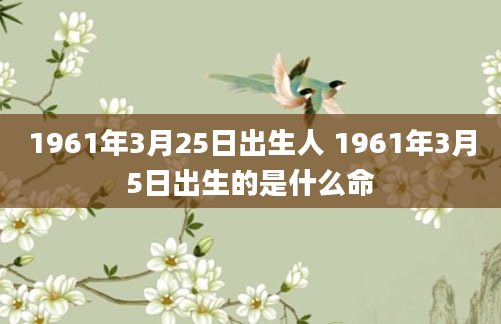 1961年3月25日出生人 1961年3月5日出生的是什么命