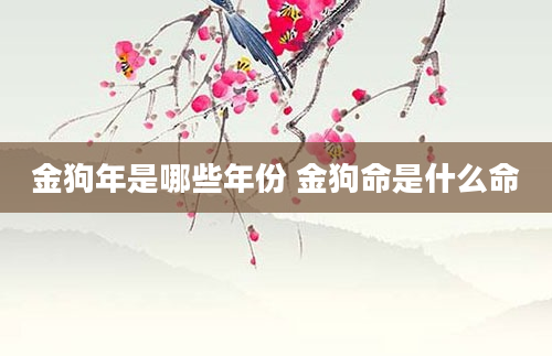 金狗年是哪些年份 金狗命是什么命