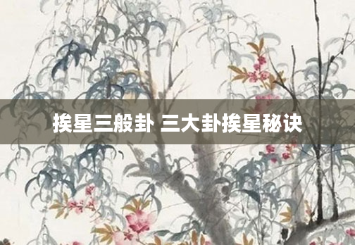 挨星三般卦 三大卦挨星秘诀