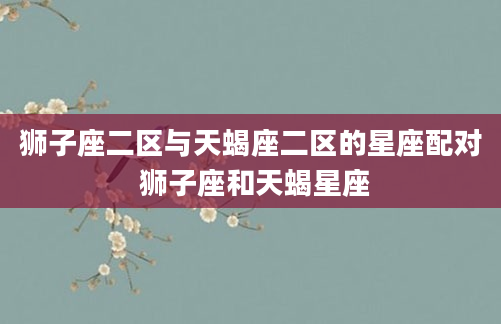 狮子座二区与天蝎座二区的星座配对 狮子座和天蝎星座