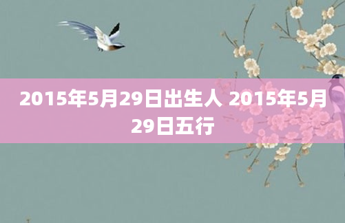2015年5月29日出生人 2015年5月29日五行