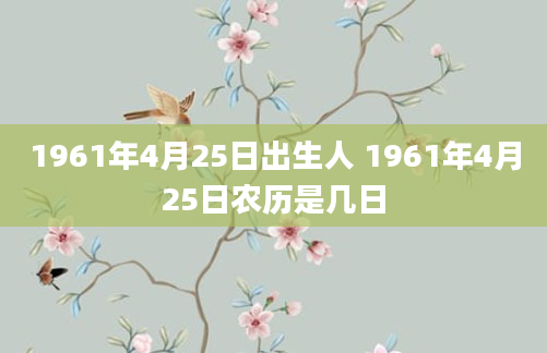 1961年4月25日出生人 1961年4月25日农历是几日