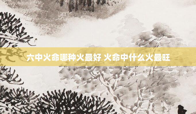 六中火命哪种火最好 火命中什么火最旺