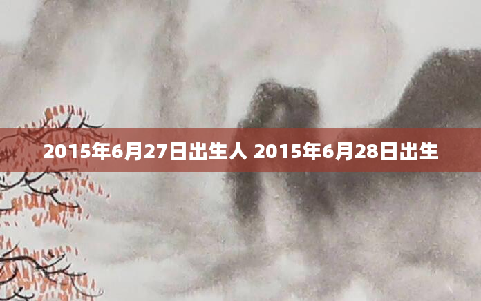 2015年6月27日出生人 2015年6月28日出生