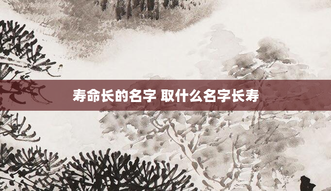 寿命长的名字 取什么名字长寿